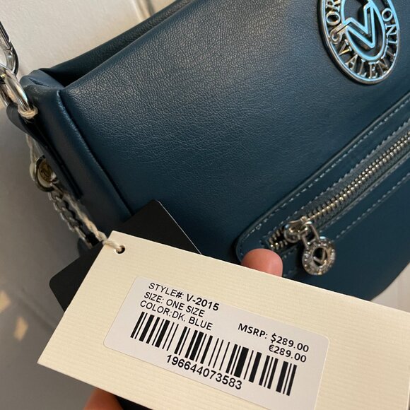 $ FIRM. NWT Italian VALENTINO ORLANDI Adjustable Crossbody Bag, Wallet Purse - Picture 10 of 14